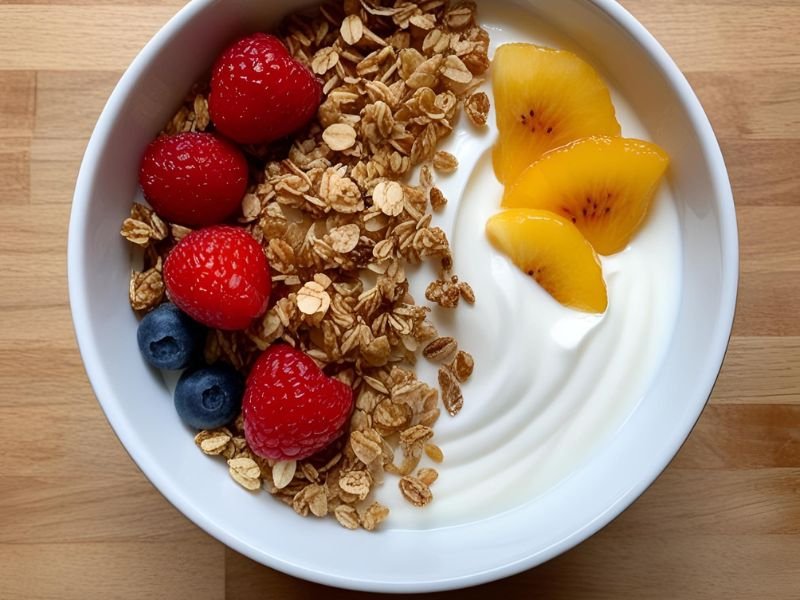 heap breakfast ideas for a budget family of 4, including oatmeal, eggs, pancakes, and toast.