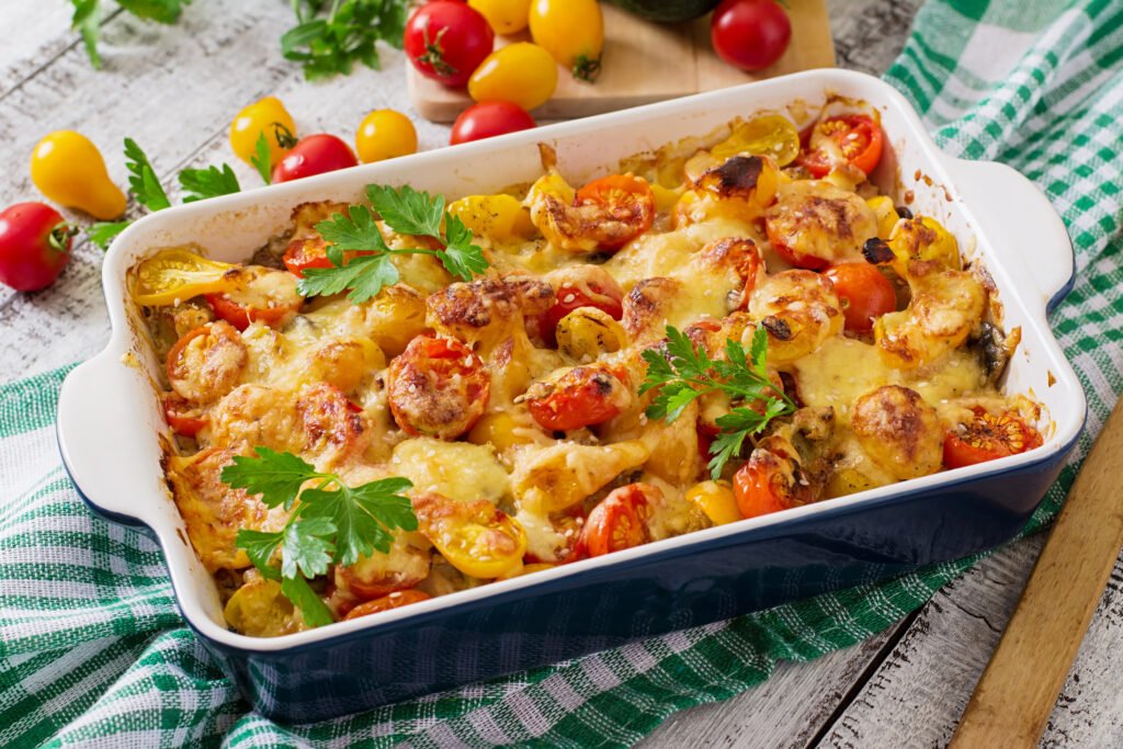 Garlic Parmesan Chicken and Potatoes – a one-pan dinner with juicy chicken, crispy roasted potatoes, Parmesan cheese, and garlic seasoning, perfect for a quick and flavorful meal