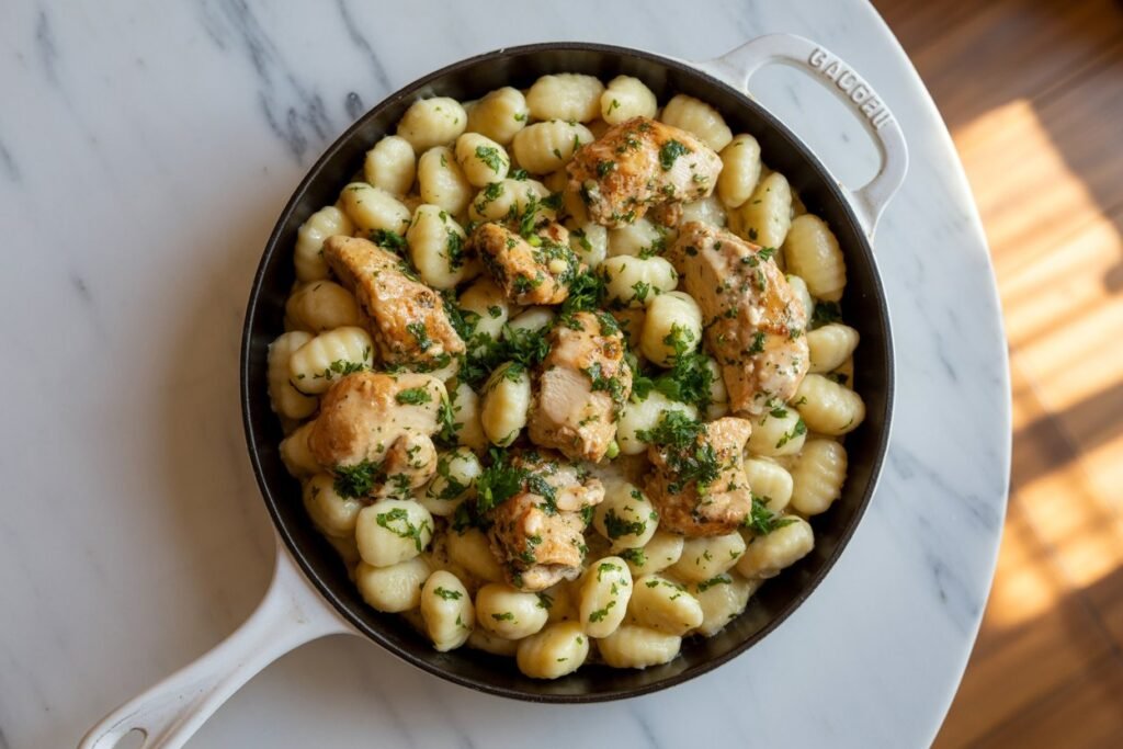 Creamy Garlic Chicken Gnocchi Skillet