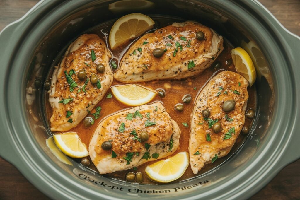 Delicious Crockpot Chicken Piccata