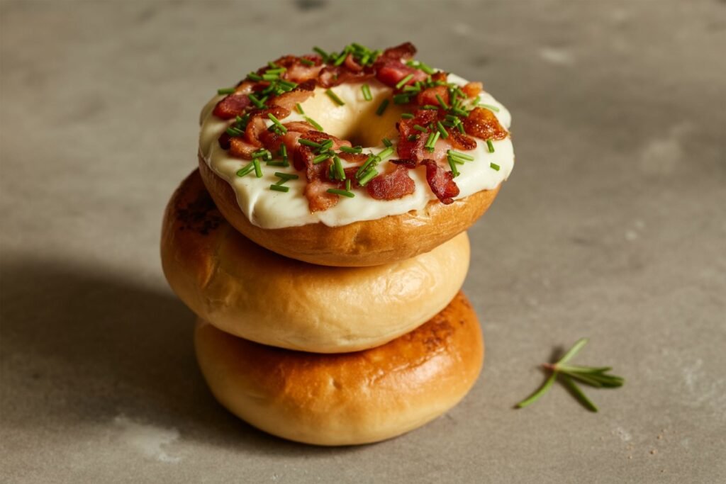 Creamy Bacon Cheddar Bagels