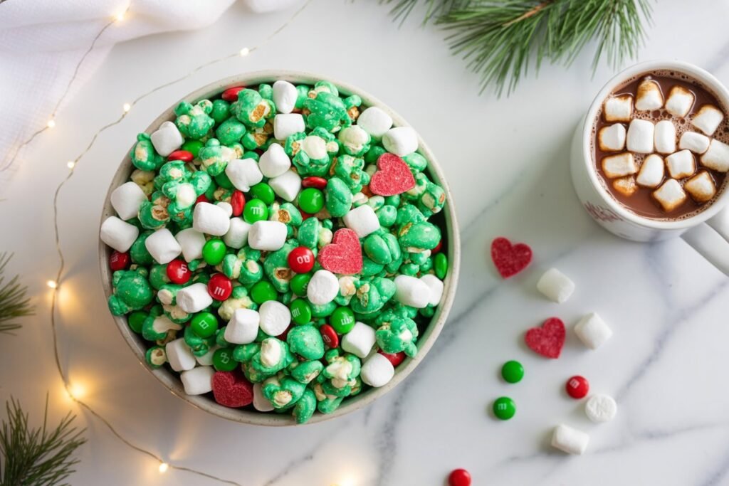 Grinch Popcorn Mix – A Sweet and Salty Christmas Treat Everyone Will Love