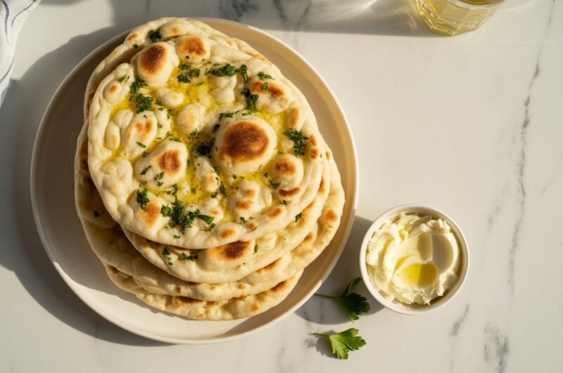 20-Minute Garlic Cottage Cheese Naan (High-Protein, No Yeast!)