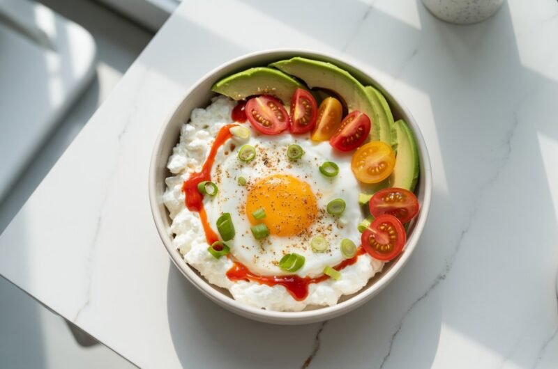 Cottage Cheese, Egg & Sriracha