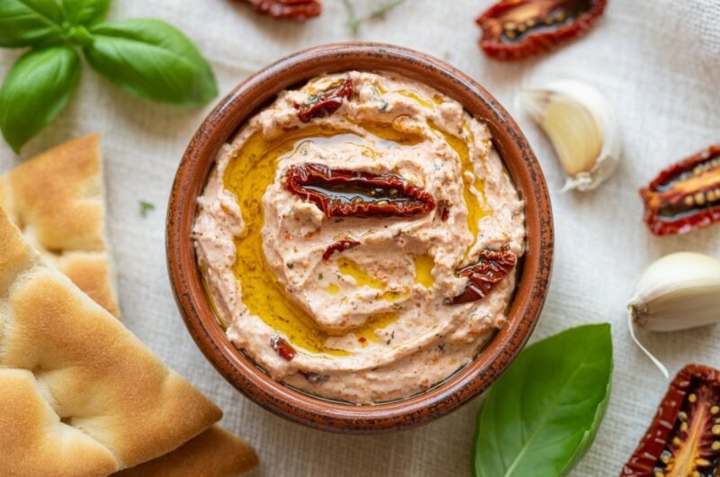 Mediterranean Sun Dried Tomato Garlic Dip