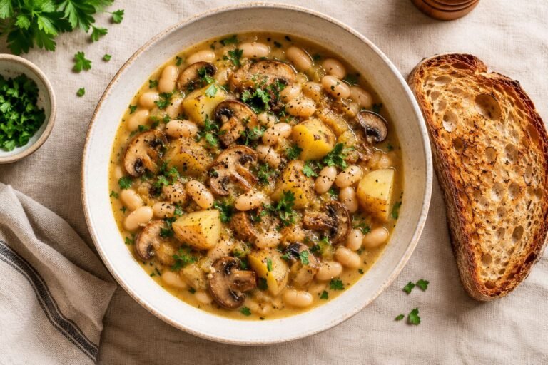 Cozy White Bean Mushroom Stew (Vegan, One Pot)